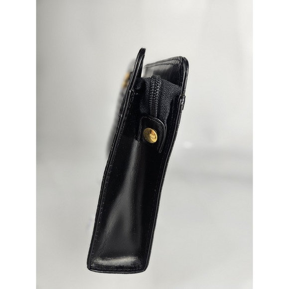Valentino‎ by Mario Valentino V Logo Signature Black Leather Clutch Bag
